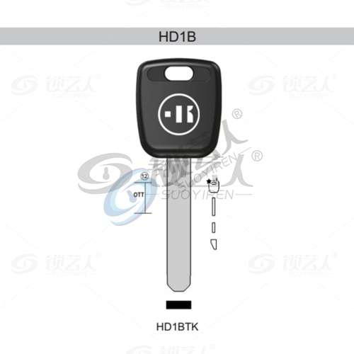 意大利进口开灵KEYLINE本田芯片钥匙壳HD1BTK HON66TE 本田直板钥匙-带芯片槽